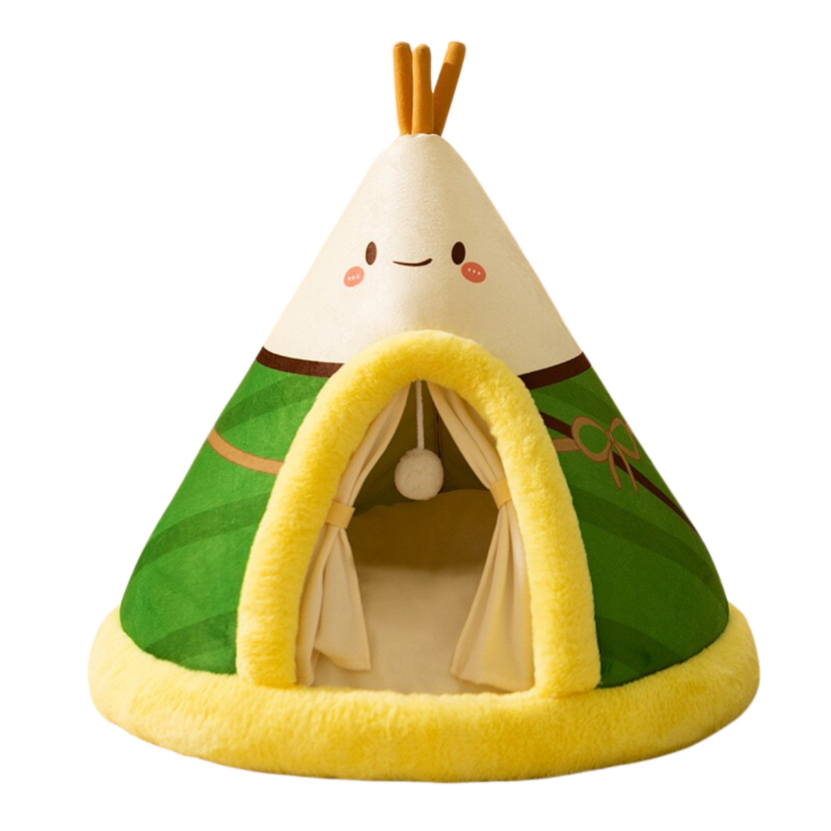Katzenbett Zelt aus Fleece & Plüsch, 38–65 cm | Orange, Grau, Grün | Rutschhemmend, warmer Rückzugsort für Herbst & Winter 6