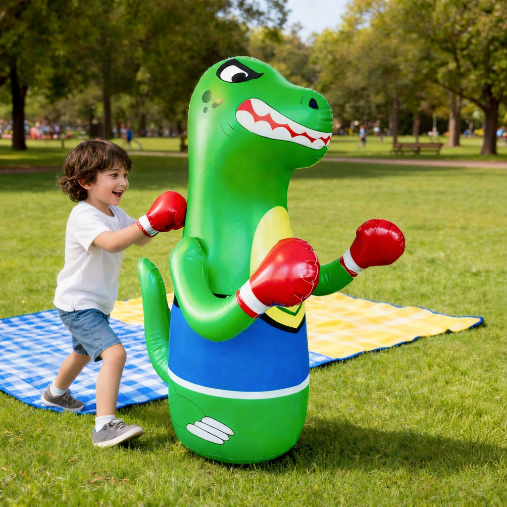 Aufblasbare Boxfigur für Kinder | Standfestes Boxspielzeug mit Sandfüllung, ab 3 Jahren | Inklusive Luftpumpe zum Aufblasen 1