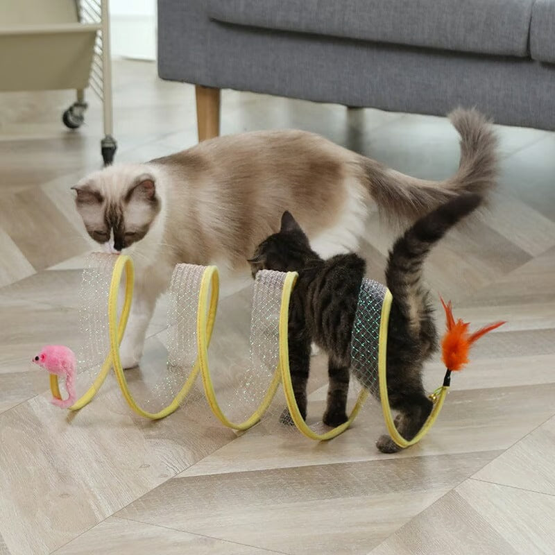 KittyMaze™ | Zusammenklappbarer Katzentunnel mit integriertem Spielzeug