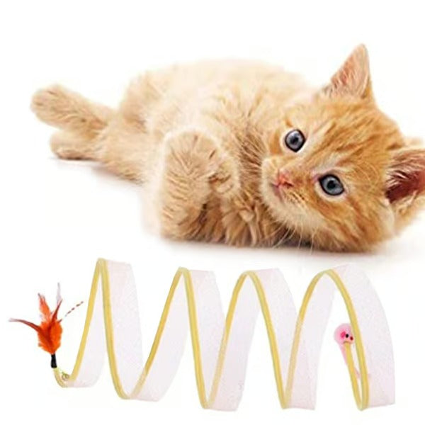 KittyMaze™ | Zusammenklappbarer Katzentunnel mit integriertem Spielzeug
