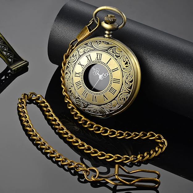 Klassische Herren-Taschenuhr | Vintage | Quarzwerk | GoldZeiger