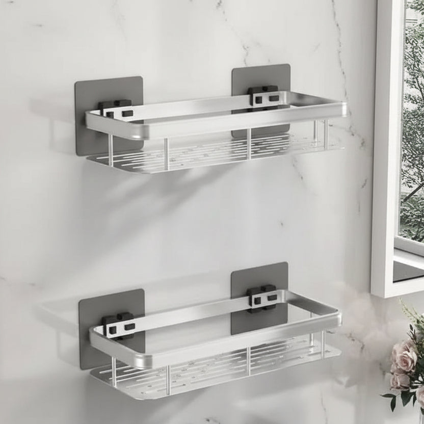 Kleberegal Bad | Bohrfrei & Edelstahl | Selbstklebend | Mountra