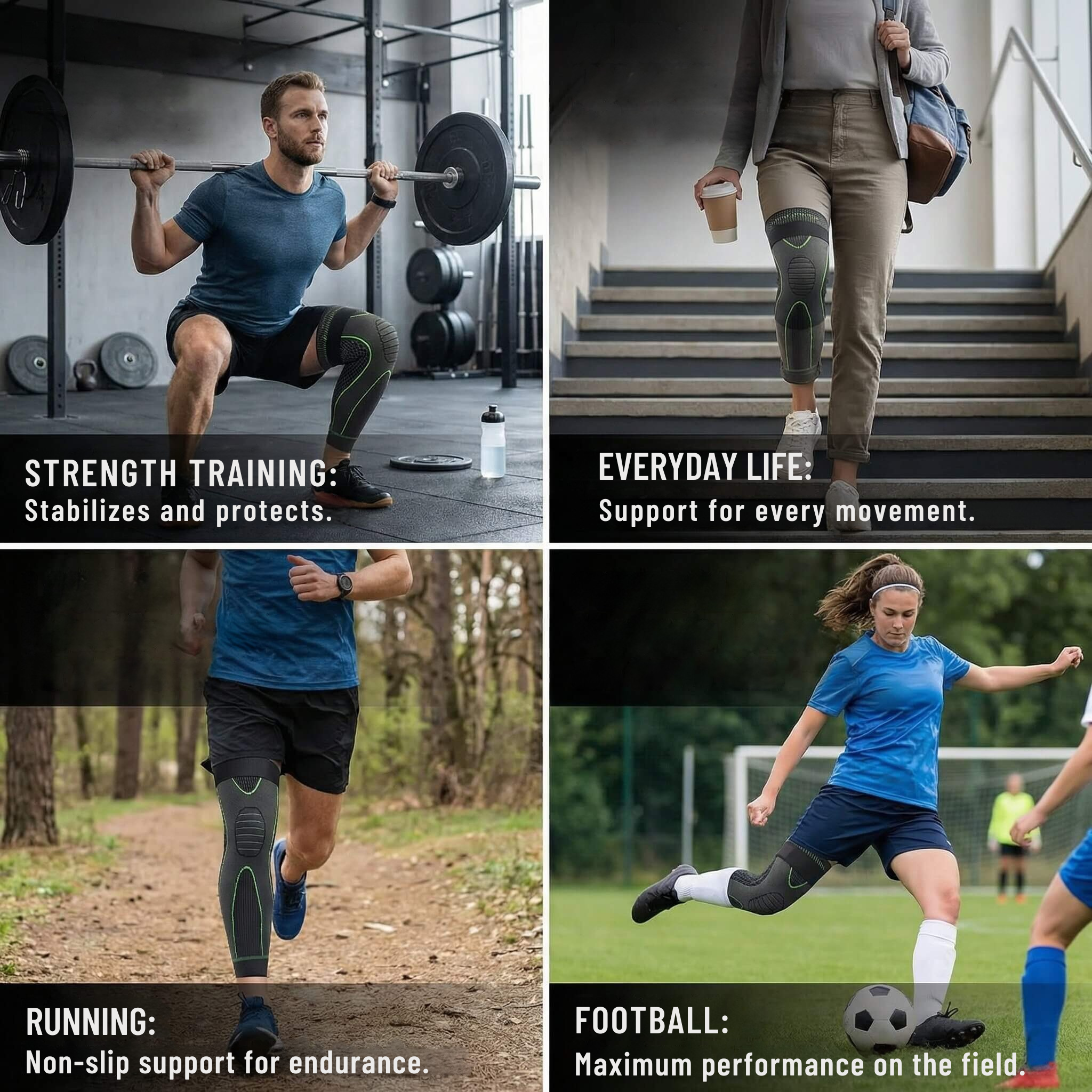 Kniebandage mit Kompression | Stabiler Halt | Atmungsaktiv und Rutschfest | Stabilon