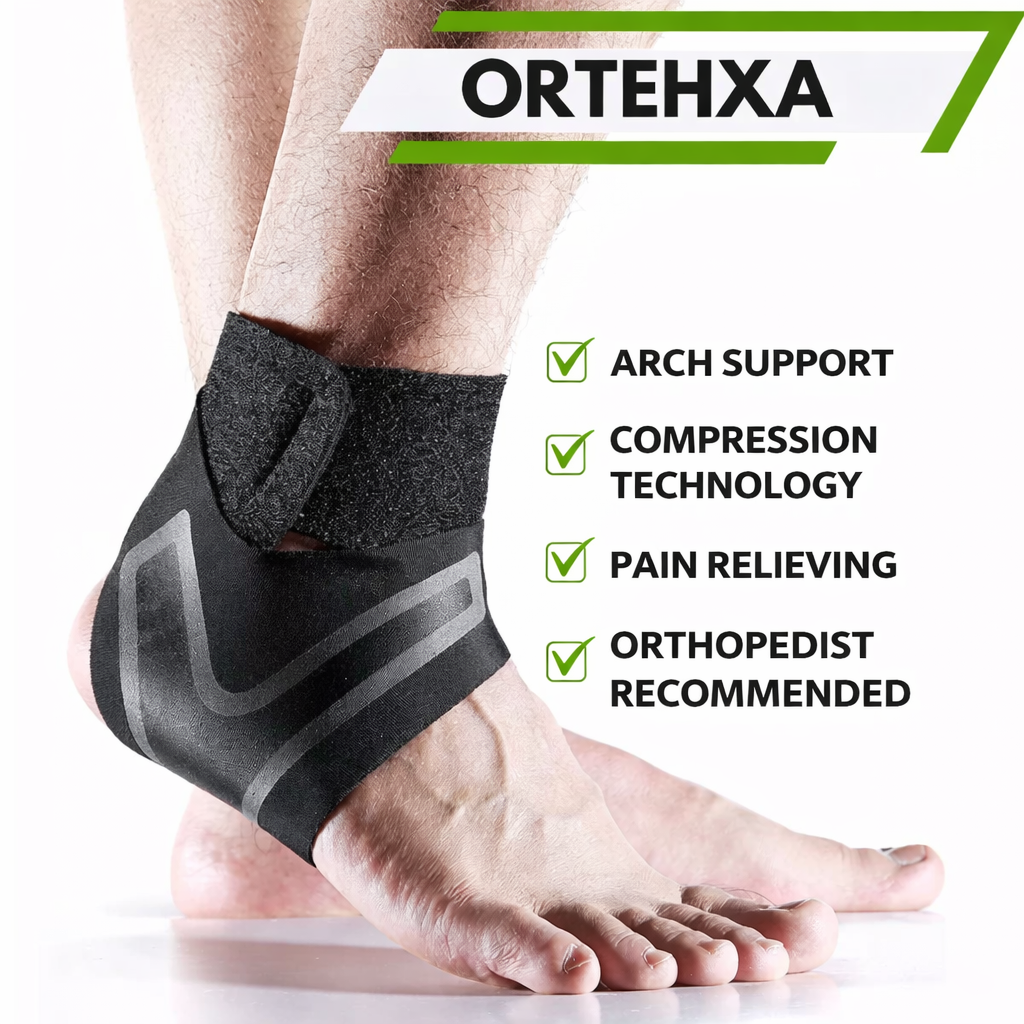 Knöchelbandage | Fußbandage mit Kompression | Stabiler Halt für Ferse | Orthexa