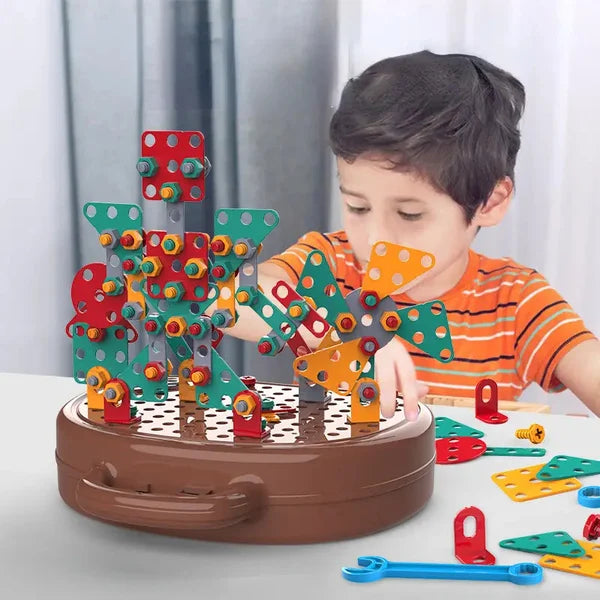 Montessori stavebná hračka pre deti | stavebná sada s vŕtačkou | bez BPA | BuildiBox