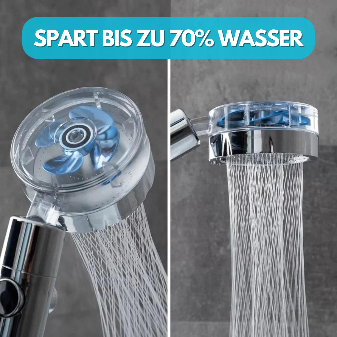 Duschkopf Metall mit Mikrodüsen | 360° drehbar, EIN/AUS-Schalter | bis zu 200% mehr Druck & 70% Wasserersparnis 3