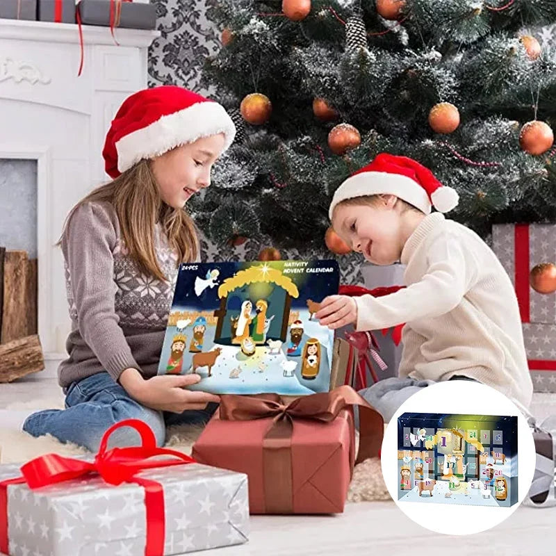 Krippenfiguren Adventskalender interaktiv batteriefrei mit 24 Spielfiguren 10