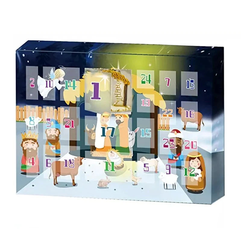 Krippenfiguren Adventskalender interaktiv batteriefrei mit 24 Spielfiguren 11