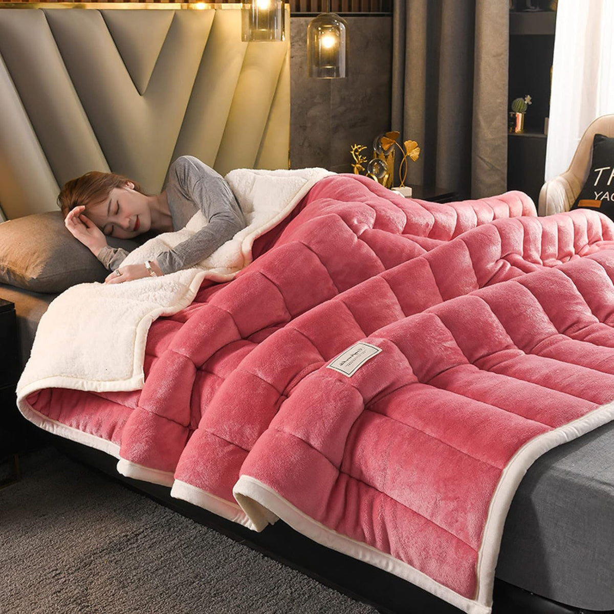 Kuscheldecke Plüsch Fleece 150x200-200x230 cm | Blau, Grün, Rosa u.a. | Extra warm & maschinenwaschbar ohne Strom 10