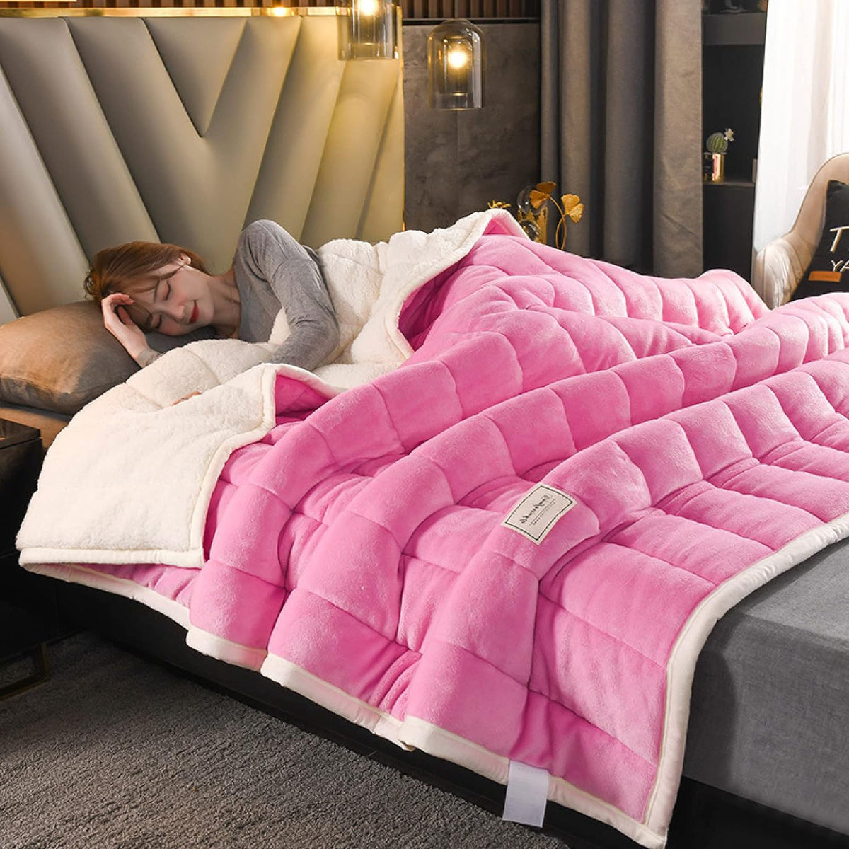 Kuscheldecke Plüsch Fleece 150x200-200x230 cm | Blau, Grün, Rosa u.a. | Extra warm & maschinenwaschbar ohne Strom 11