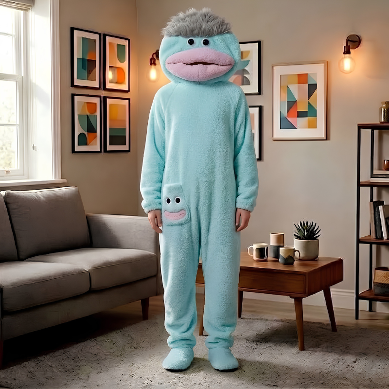 Kuscheliger Schlafanzug aus Coralfleece S-2XL | Farben Grün, Blau, Schwarz, Blau-Grau | Weich und Warm für Entspannte Abende 4