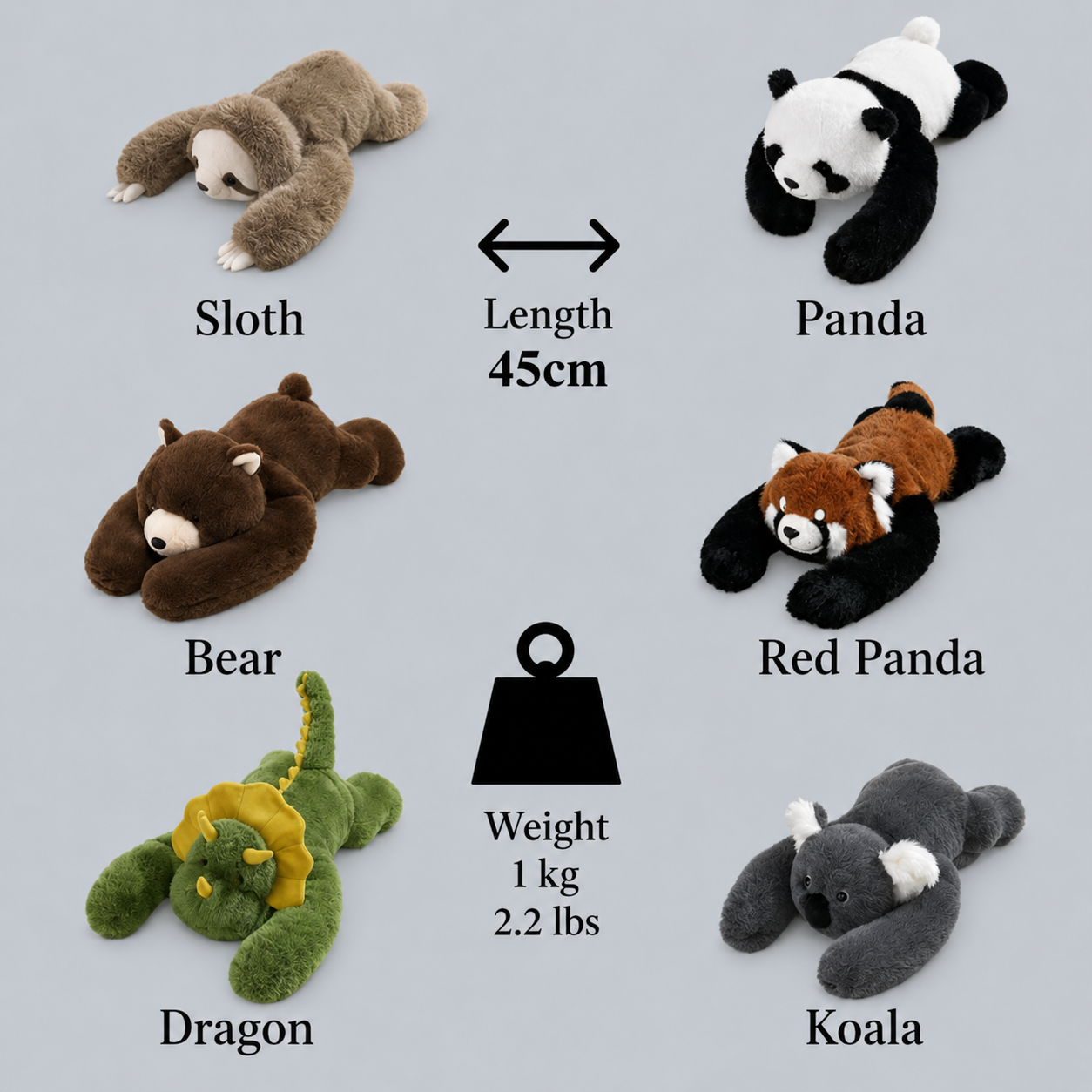 Peluches para abrazar | Compañero para reducir el estrés | Sensación ultra suave de piel sintética | SoftHuggo