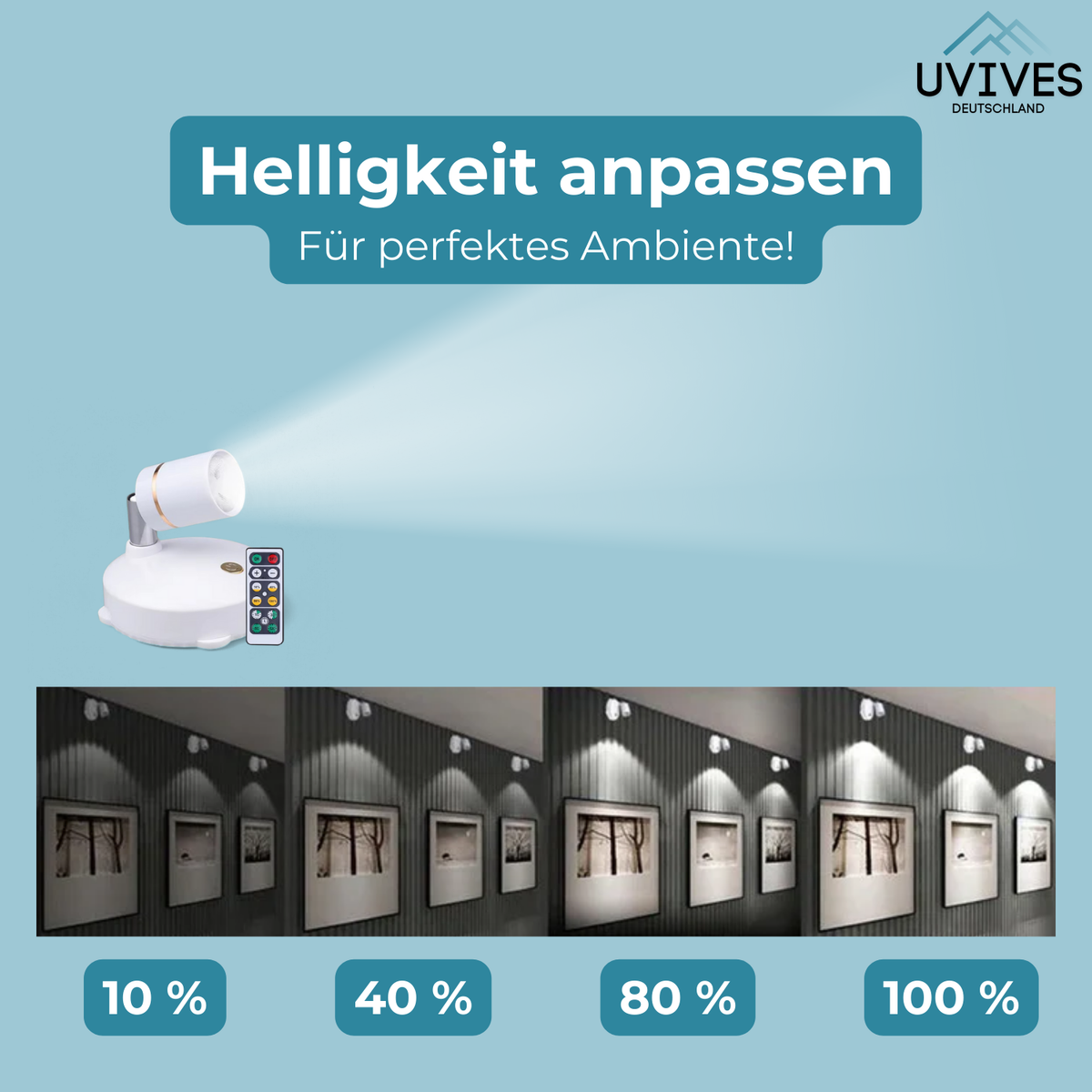 LED-Außenleuchte kabellos dimmbar Fernbedienung mit Timer-Funktion 4