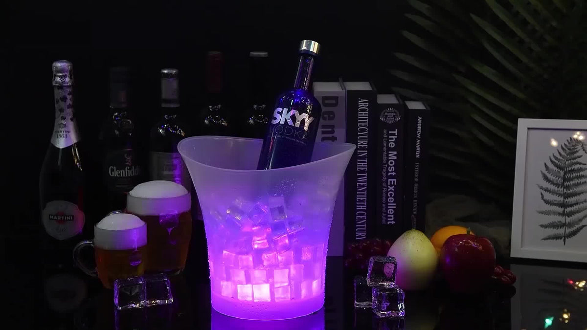 LED-belyst ishink | Lysande dryckeskylare 5 L | Färgskiftning | GlowChill