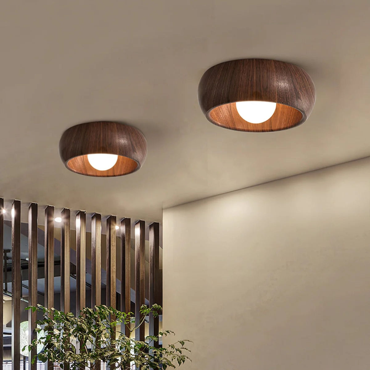 Deckenleuchte Holz | Minimalistisches Design mit Integrierter LED | Warmes, Blendfreies Ambientelicht für Wohnräume 5