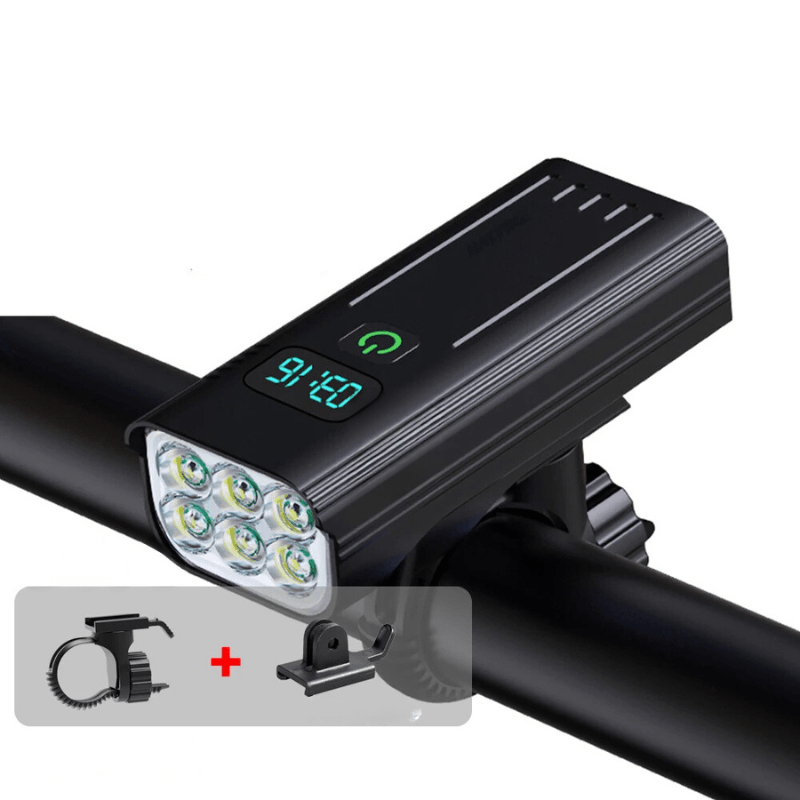 LED-Fahrradlicht wiederaufladbar USB-C 5000 Lumen mit Digitalanzeige
