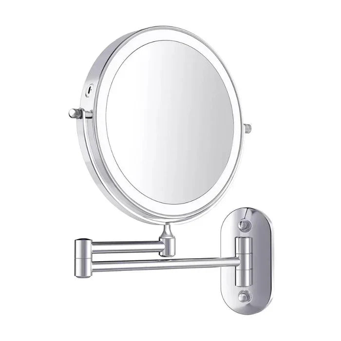 LED-Kosmetikspiegel Wandmontage Ø 20 cm mit Vergrösserung 3x-10x | Silber, Gold, Schwarz | Akku-LED, USB-C Ladefunktion 14