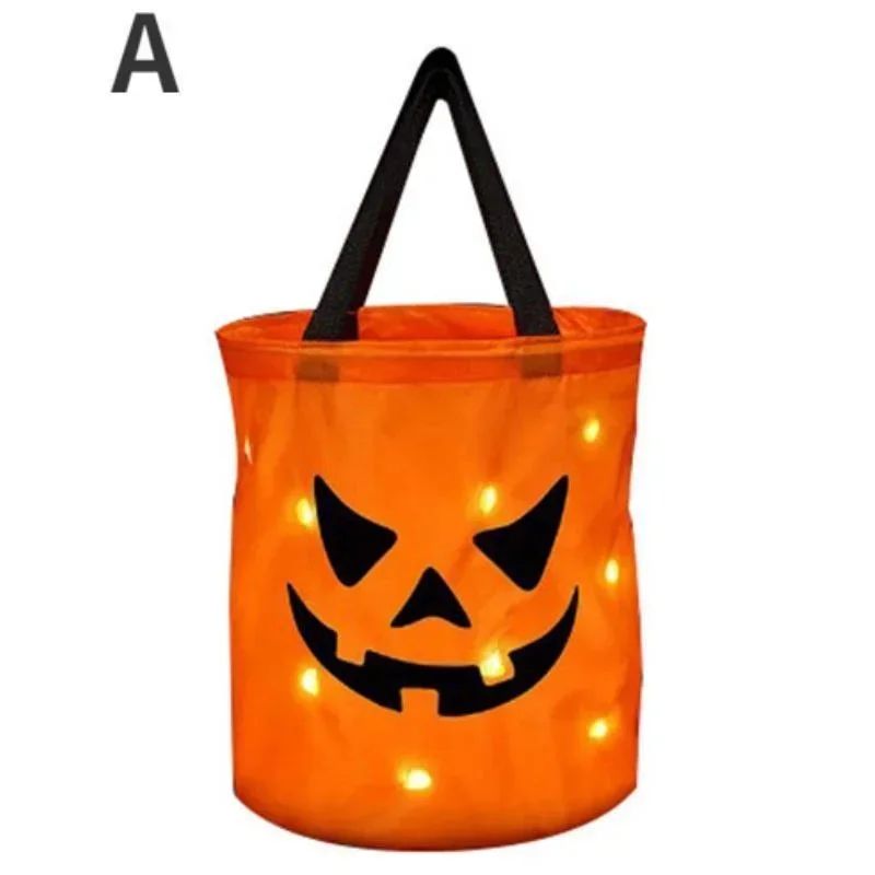LED Kürbiseimer Halloween | Faltbar & Wiederverwendbar | Leuchtet im Dunkeln, sicherer unterwegs beim Süßigkeiten sammeln 7