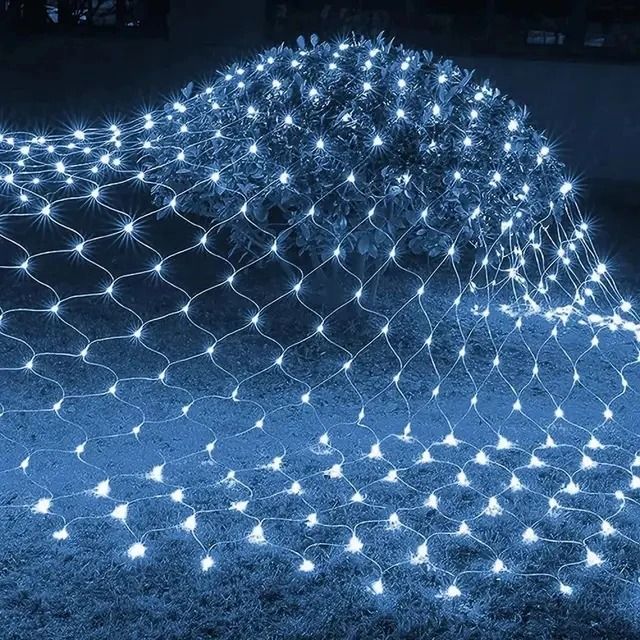 LED Lichternetz Vorhang für Fenster und Wände | 8 Leuchtmodi, IP42 wetterfest | Ideal für Halloween, Hochzeit und Party 12