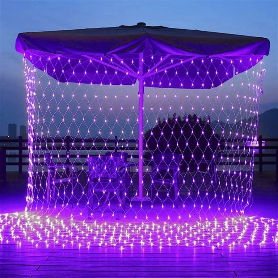 LED Lichternetz Vorhang für Fenster und Wände | 8 Leuchtmodi, IP42 wetterfest | Ideal für Halloween, Hochzeit und Party 3