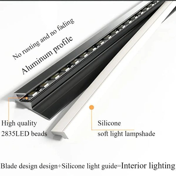 LED Lichtleiste ultradünn schneidbar Aluminium mit 45-Grad-Abstrahlwinkel 6