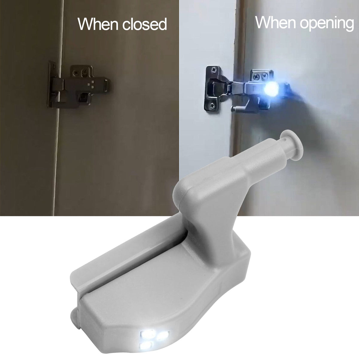 LED Scharnier Sensorlampe Schrank 10er Set | Automatisches Ein-/Aus, ABS-Gehäuse | Batteriebetrieben, kabellos 2