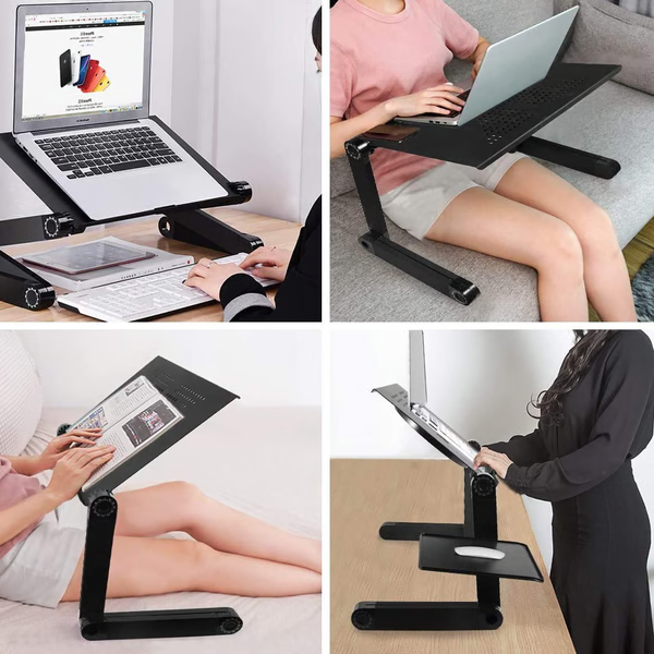 Laptopständer Aluminium | Verstellbar | Belüftete Ablage | Pivolt