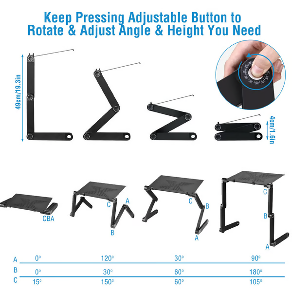 Laptopständer Aluminium | Verstellbar | Belüftete Ablage | Pivolt