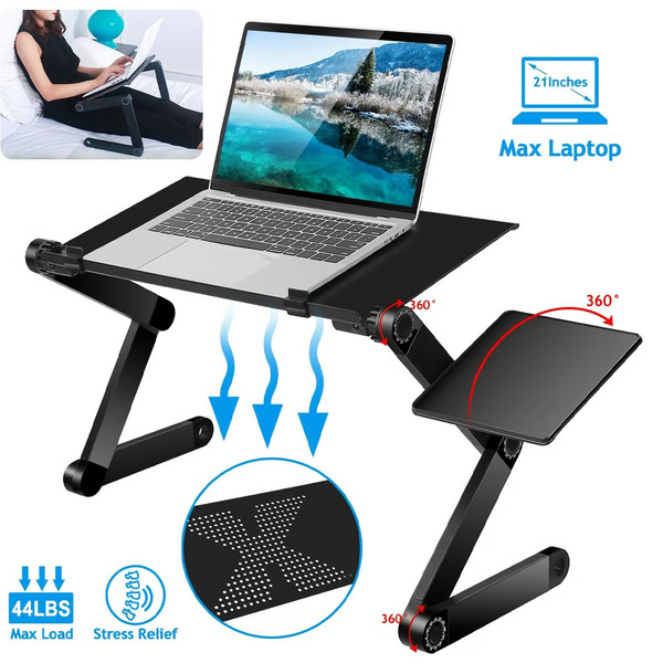 Laptopständer Aluminium | Verstellbar | Belüftete Ablage | Pivolt