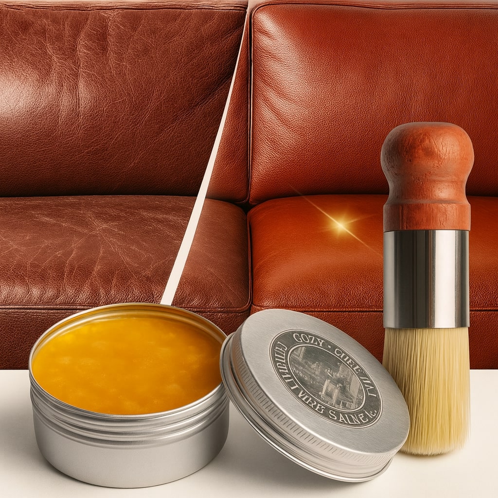 Lederpflege für Sofa | Frischt Glanz auf & Schützt vor Rissen | Farblos für Alle Lederarten | LeatherLuxe