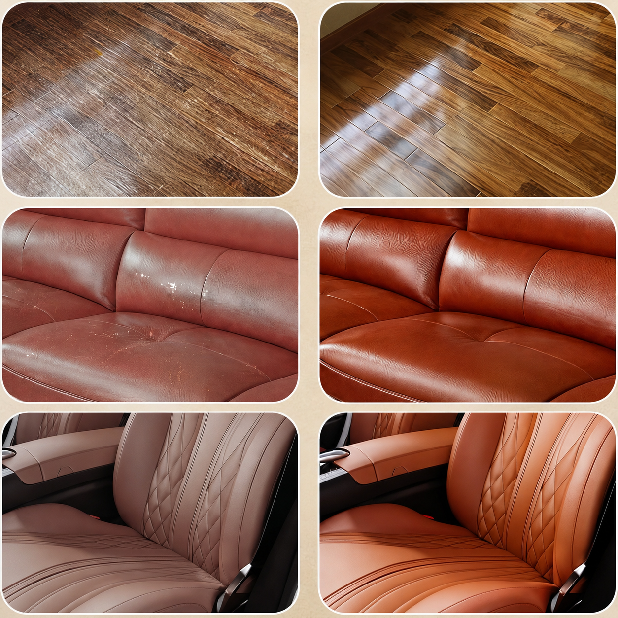 Lederpflege für Sofa | Frischt Glanz auf & Schützt vor Rissen | Farblos für Alle Lederarten | LeatherLuxe