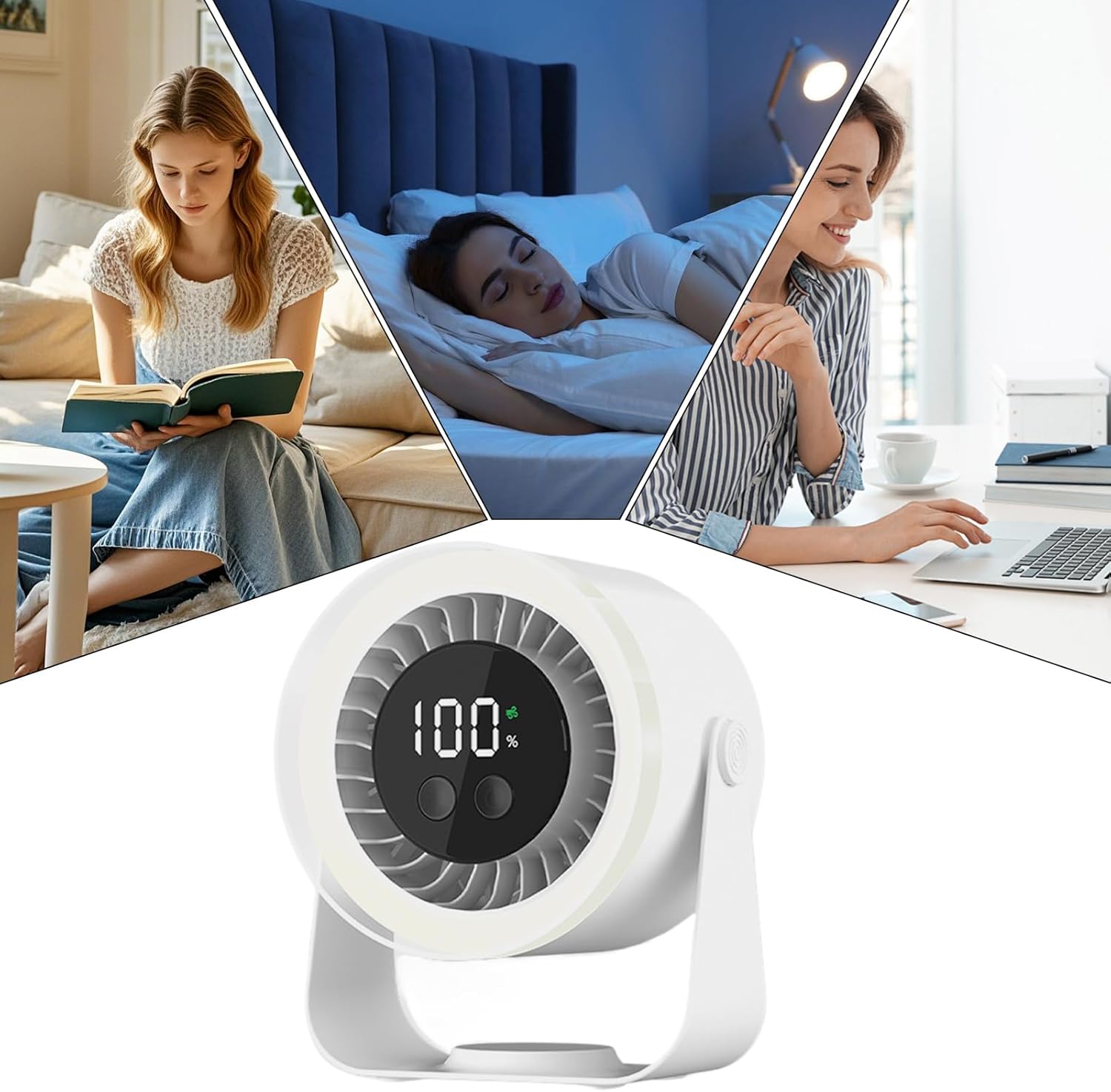 Leiser Tischventilator | 10 Stufen | Schnellladung | Auralis