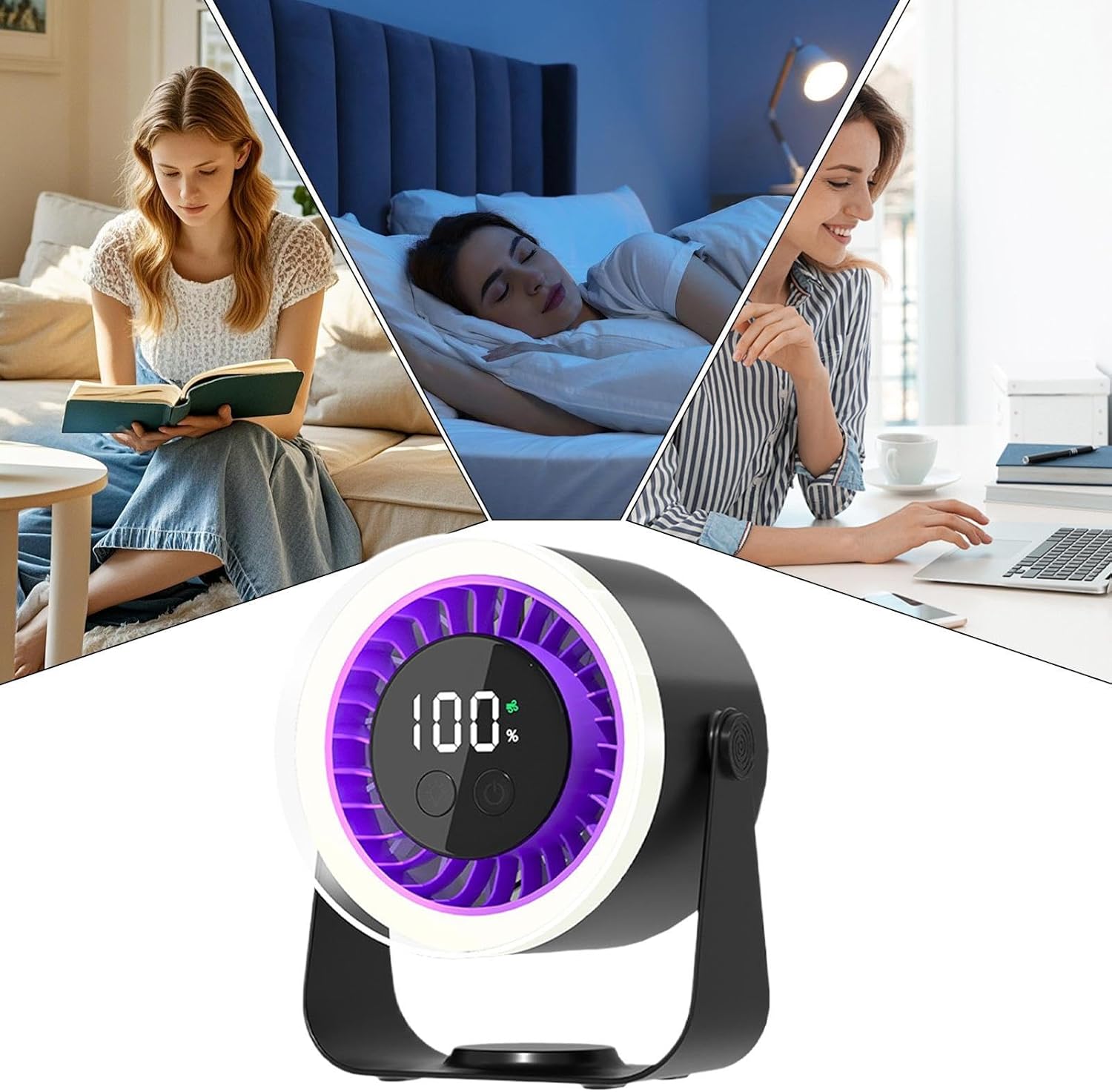 Leiser Tischventilator | 10 Stufen | Schnellladung | Auralis