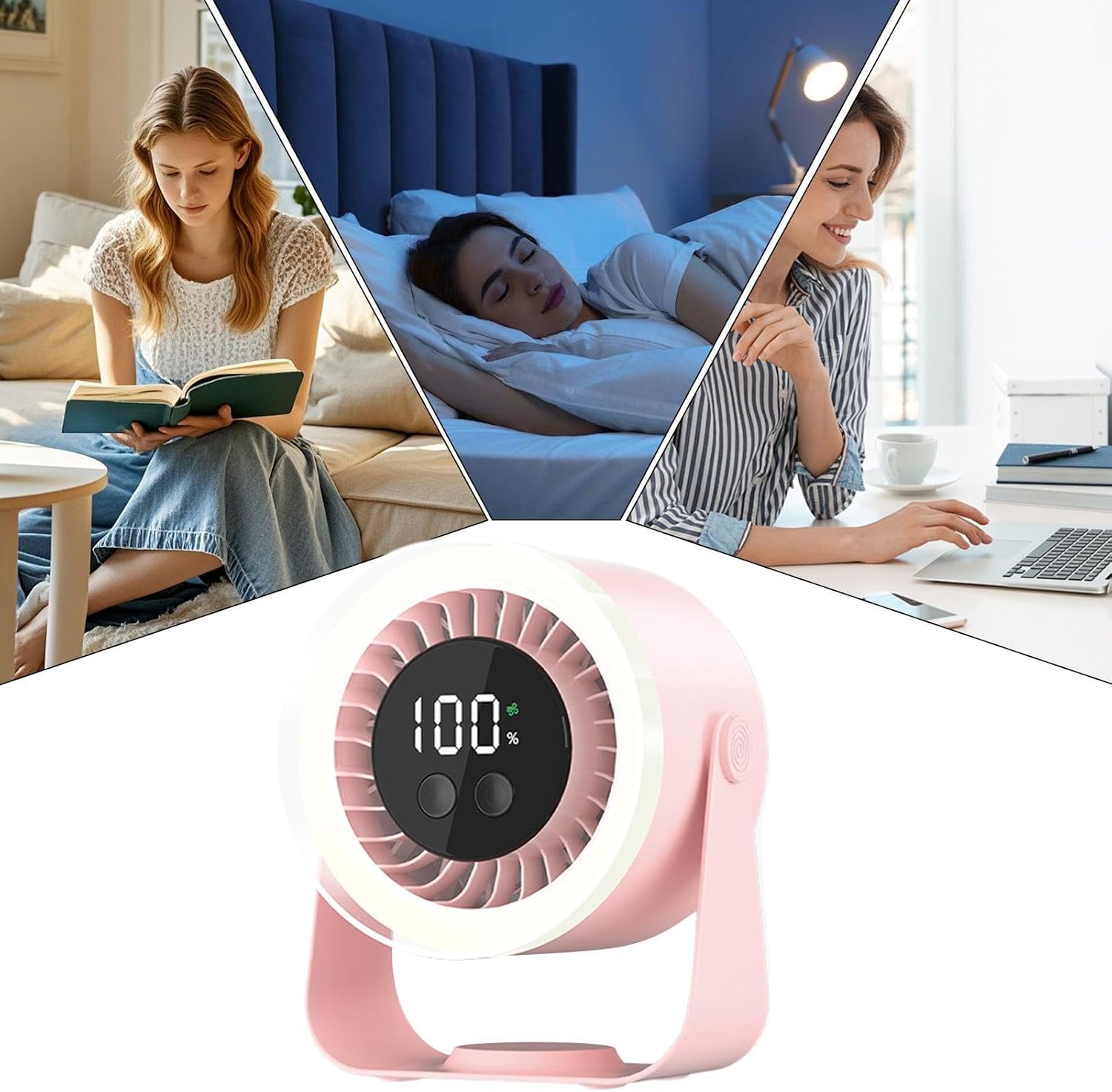 Leiser Tischventilator | 10 Stufen | Schnellladung | Auralis