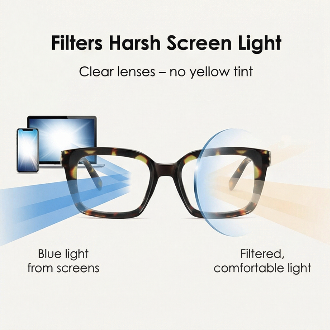 Lesebrille | Klare Gläser | Ubergroße Brille| ScreenEase