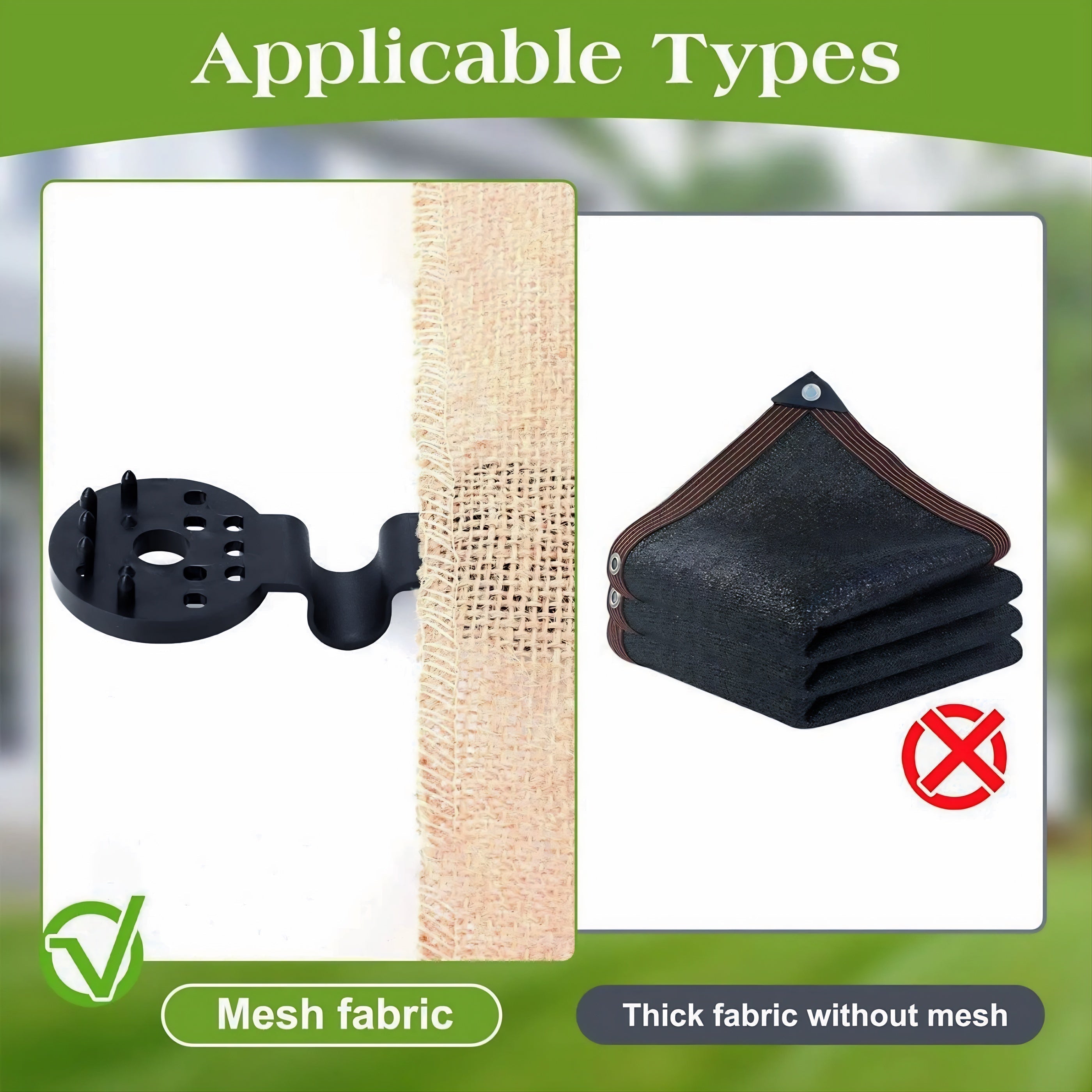 Lock-Grip-Clips stínící síť | plast 6×4 cm | bezpečné upevnění markýzové látky | NetLock