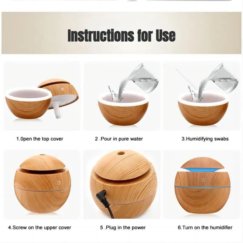 Luftbefeuchter USB-betrieben flüsterleise mit Aromaöl-Funktion 5
