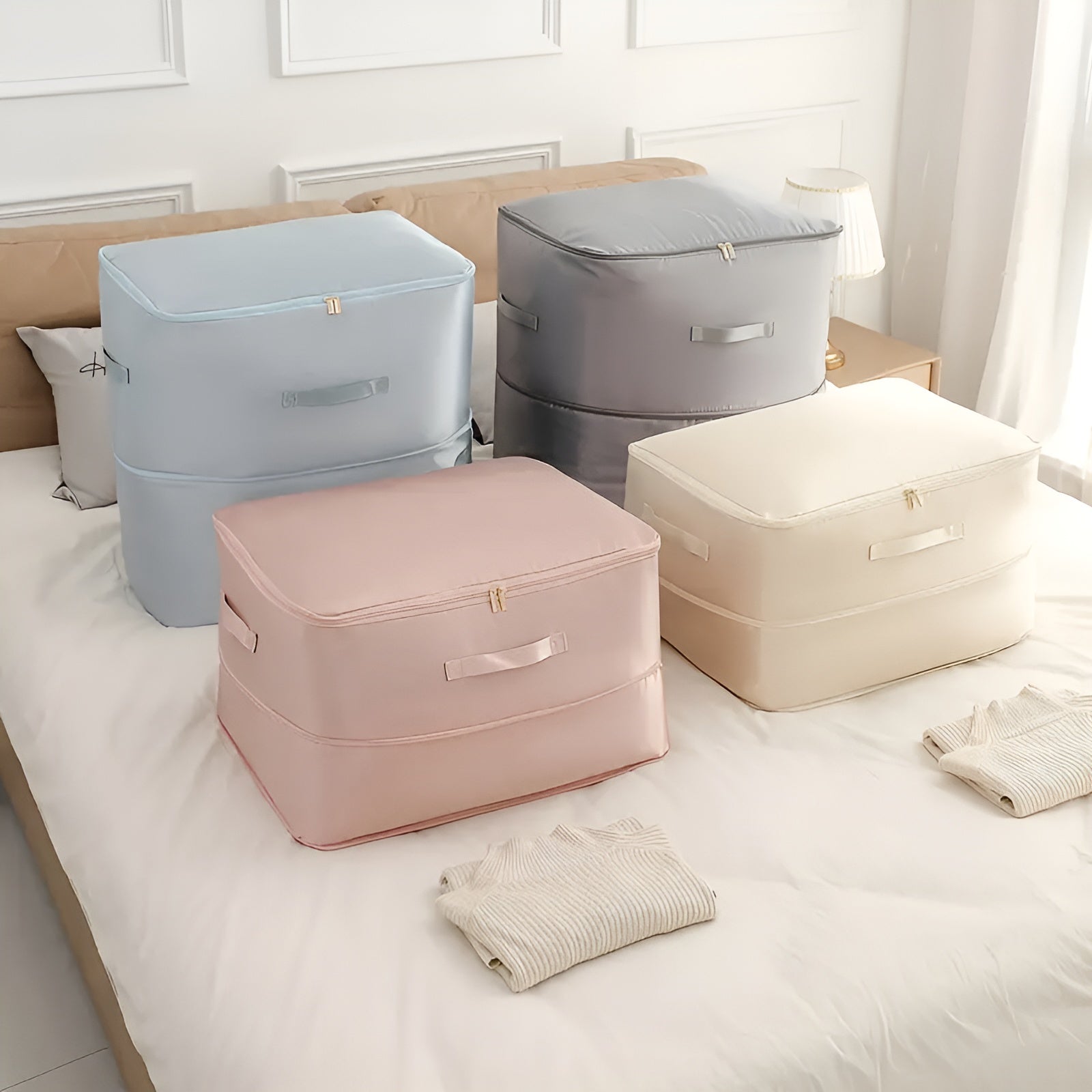 Luftdichte Aufbewahrungsbeutel | mit Rollventil | Komprimiert bis 50 % | Packflat