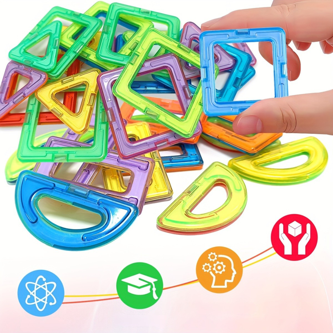 Magnetische Bausteine Spielset | Verschiedene Formen | Fördert Kreativität & Motorik | MagnaBuild