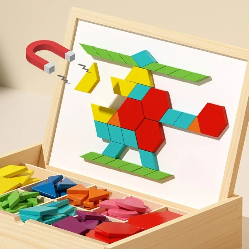 Magnetische Bausteine aus Holz | 180 oder 220 Teile mit starken Magneten | Fördert Kreativität und Feinmotorik