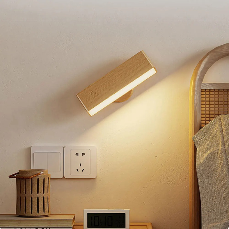 Illuminazione da parete wireless in legno | 3 temperature di colore | Controllo touch con timer | BrightTouch