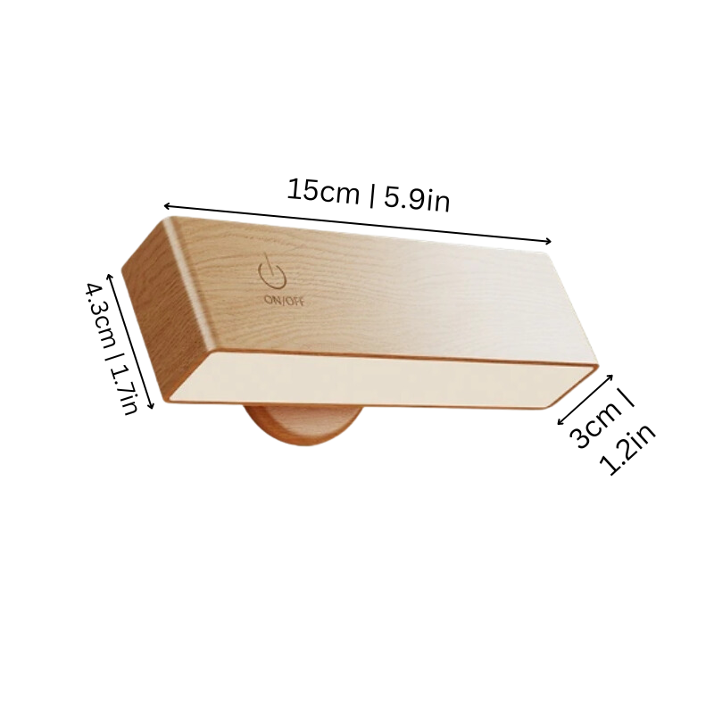 Illuminazione da parete wireless in legno | 3 temperature di colore | Controllo touch con timer | BrightTouch