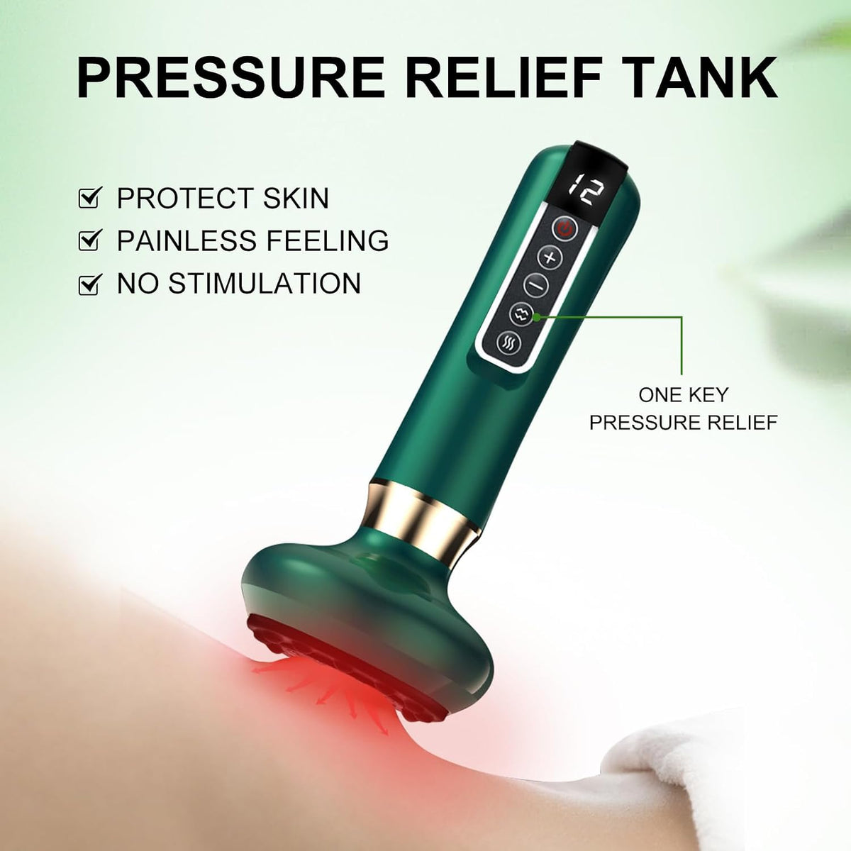 Massagegerät kabellos kompakt ergonomisch Saugsystem mit Infrarotwärme 4