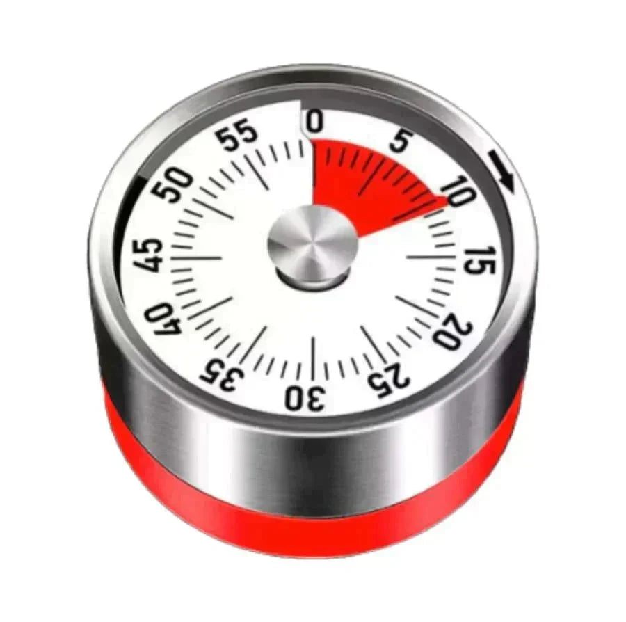 Mechanischer Küchentimer Edelstahl | Magnetrückseite, ohne Batterien | 60-Minuten-Timer für Küche, Sport, Lernen 9