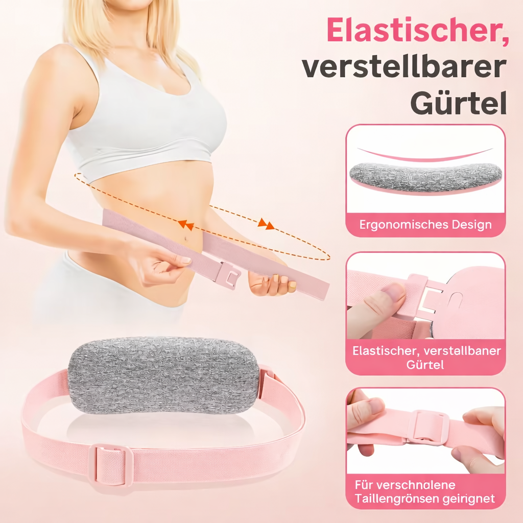 Menstruations-Wärmegürtel | 5 Wärmestufen | Massagefunktion | USB-C wiederaufladbar | CrampEase