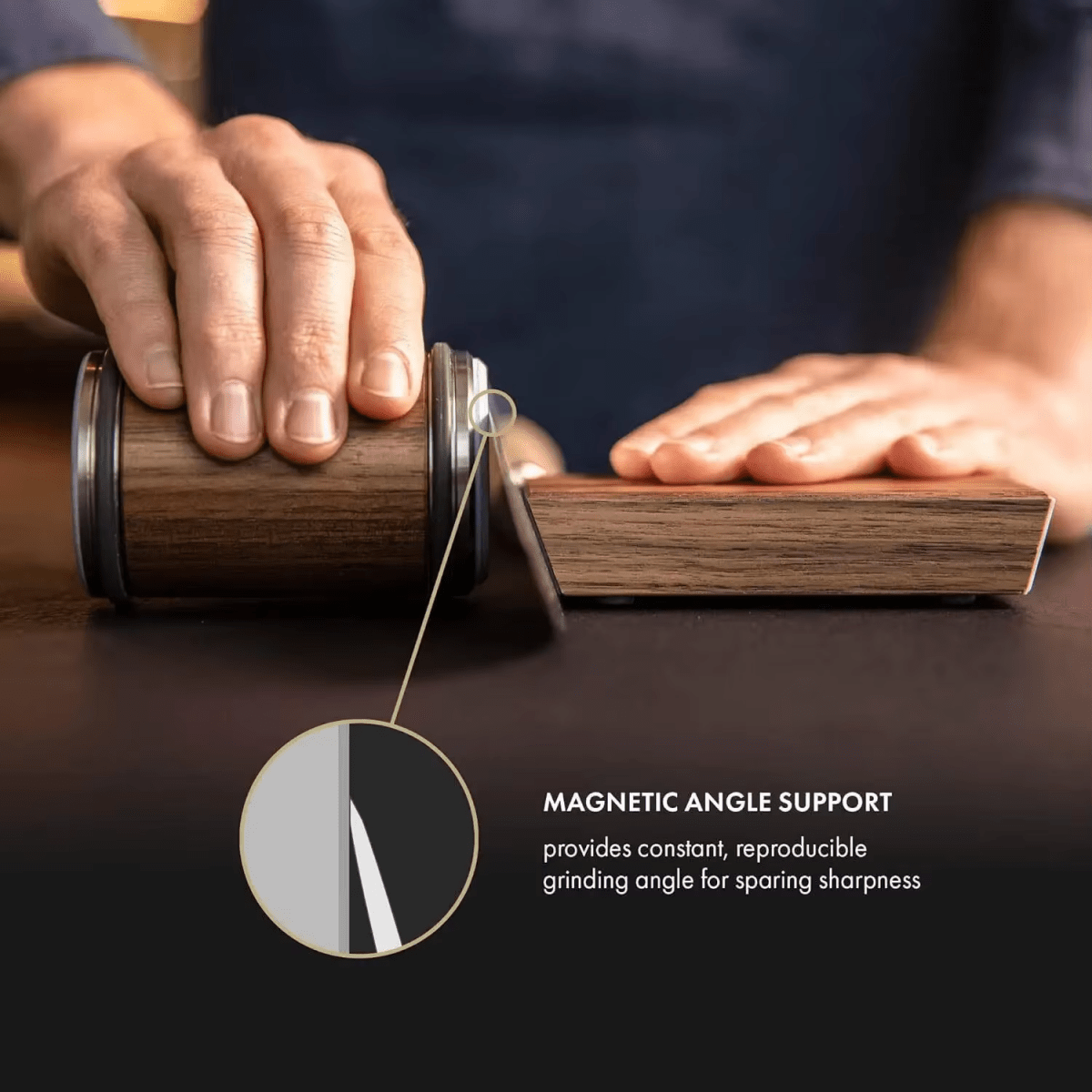 Messerschärfer | Rollenschleifer mit Magnetwinkel | Diamant & Keramik | Stonemark