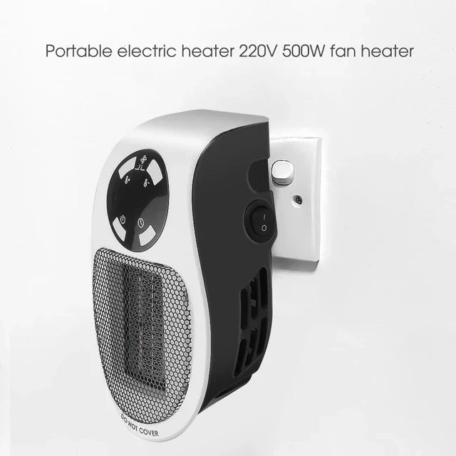 Mini Heizlüfter 500W | Programmierbarer 12-Stunden-Timer | Leiser Betrieb mit Fernbedienung und Thermostat 15-32°C 2