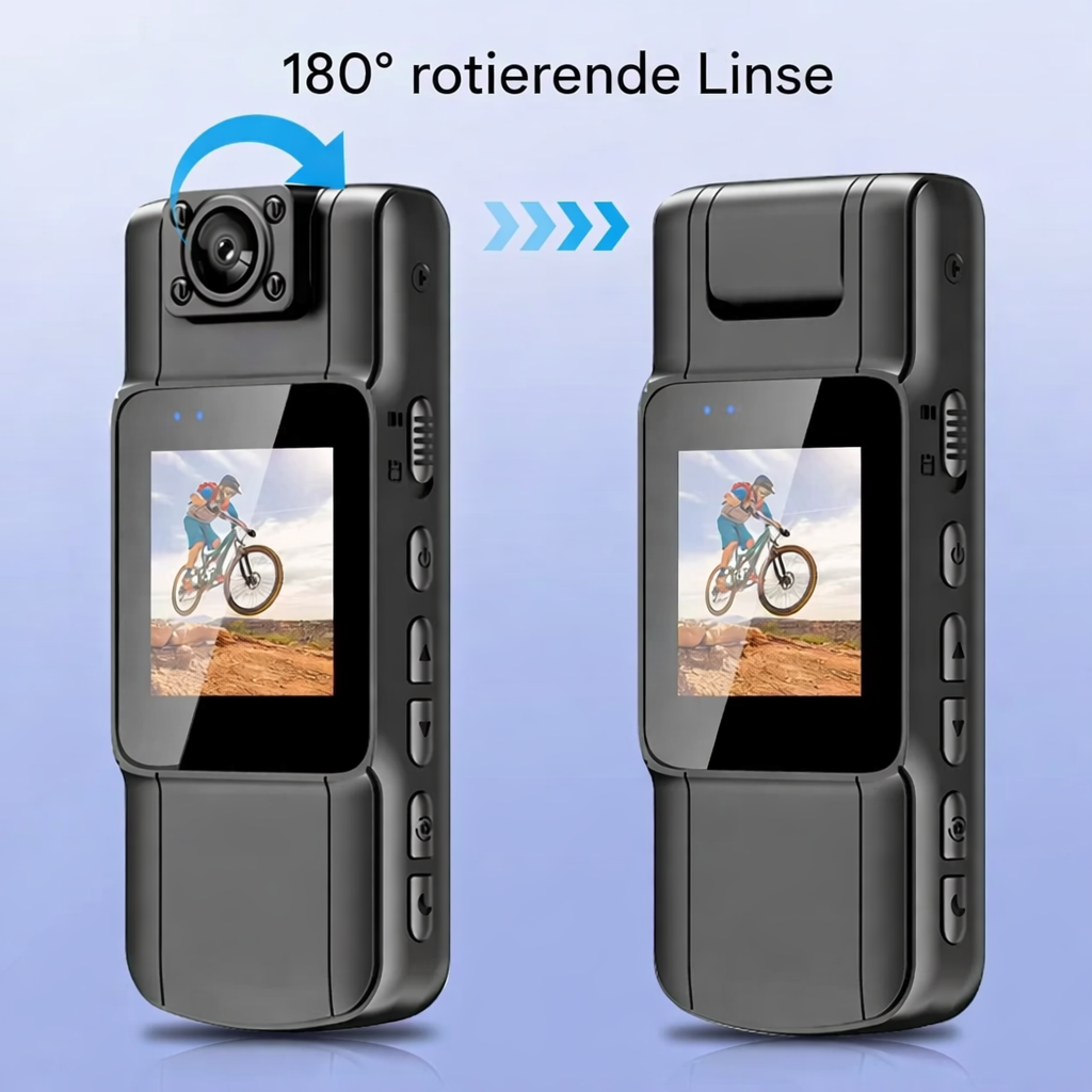 Mini-Kamera | 4K Video | Drehbare Linse | SecureCam