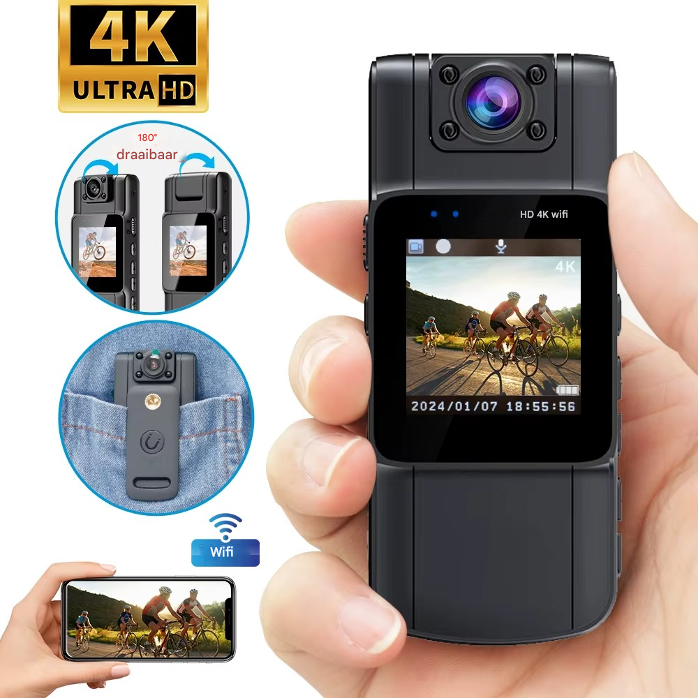 Mini-Kamera | 4K Video | Drehbare Linse | SecureCam