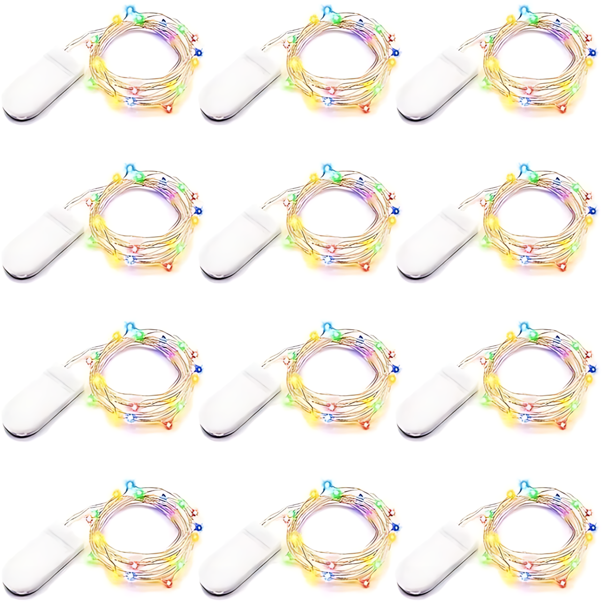 Mini LED Lichterketten Hochzeit & Party | 100er Set, 20 LEDs pro Strang auf 7 Fuß Draht | Wasserdicht & flexibel